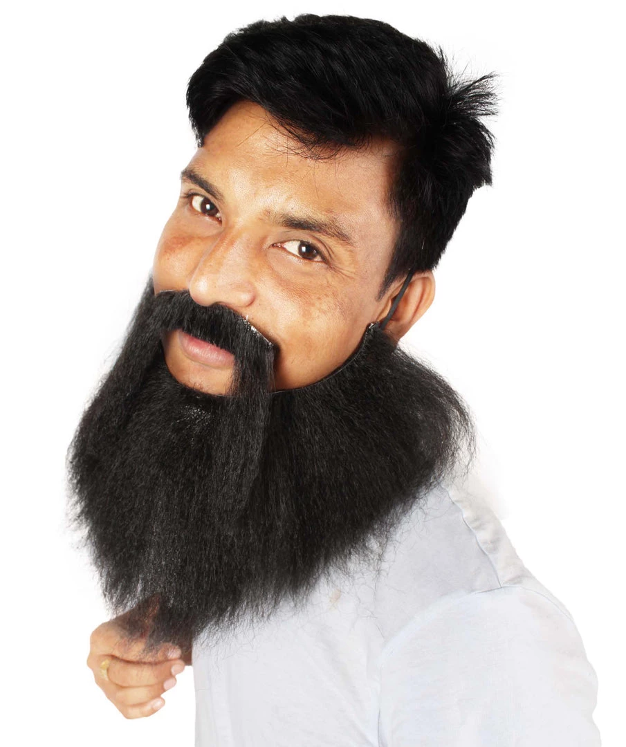 HPO Men's Synthetic Hair Long Beard Cosplay Facial Hair Multiple Color Options