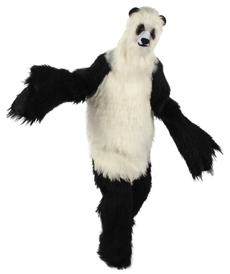 HPO White And Black Panda Costume With Wig & Mask - Long Breathable Synthetic Fibers Bundle