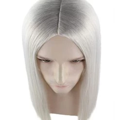 HPO Men's Gothic Vampire Mens Wig | White Horror Cosplay Halloween Wig | Premium Breathable Capless Cap