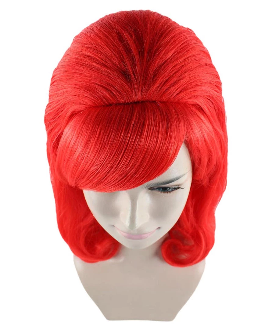 HPO 60's Bouffant Womens Wig | Red Vintage Wig | Premium Breathable Capless Cap Women's