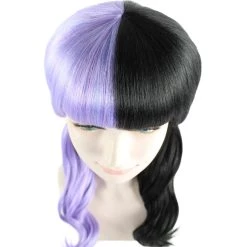 HPO Singer Wavy Ponytail Womens Wig | Purple & Black Celebrity Wig | Premium Breathable Capless Cap Men's