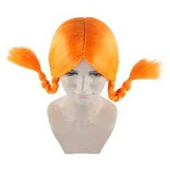 HPO Famous Braid Womens Wig | Neon Orange Braided Fancy Cosplay Halloween Wig | Premium Breathable Capless Cap Men's