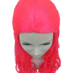 HPO Women Long Curly Deep Pink Wig | Premium Breathable Capless Cap