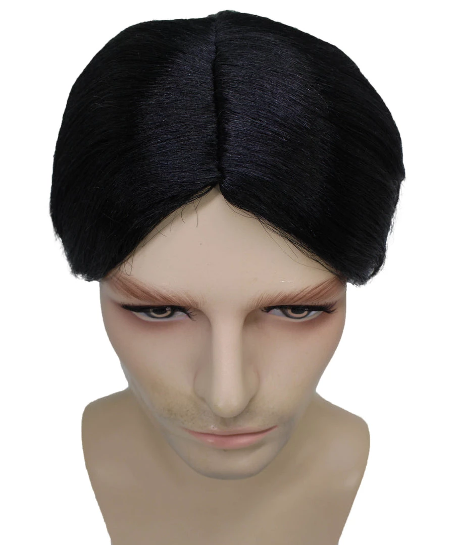 BC Nerd | Men's Black Color Straight Middle Part Nerd Wig