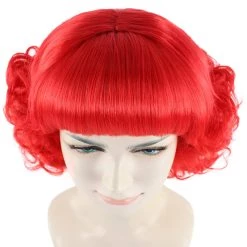 HPO Women's Short Red Cute Curly Wavy Wig | Party Ready Fancy Cosplay Halloween Wig | Premium Breathable Capless Cap