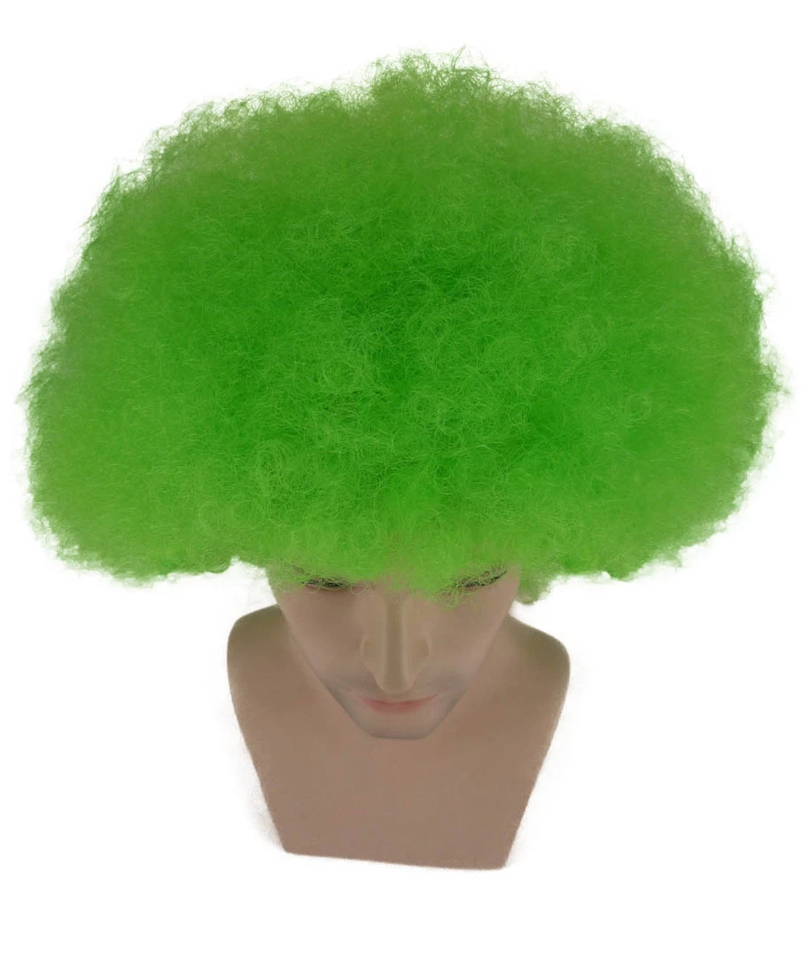 HPO Kids Super Afro Wig | Green Jumbo Cosplay Halloween Wig | Premium Breathable Capless Cap