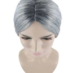 HPO Old Lady Grey Womens Wig | Grandma Cosplay Halloween Wig | Premium Breathable Capless Cap Men's
