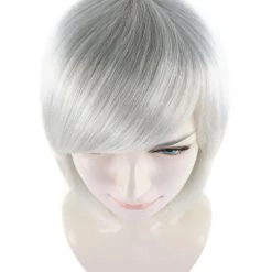 HPO Short Grey Women's Wig | Bob Cosplay Halloween Wig | Premium Breathable Capless Cap