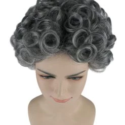 HPO Womens Old Grandma Wig | Character Play Cosplay Halloween Wig | Premium Breathable Capless Cap