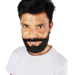 HPO Men's Synthetic Hair Black Beard Cosplay Facial Hair Multiple Color Options