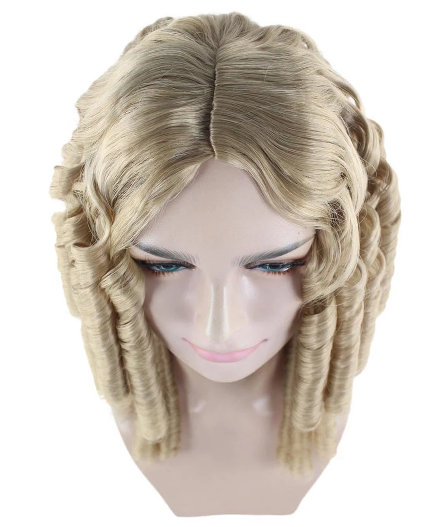 HPO Medieval Curly Womens Wig | Blonde Celebrity Halloween Wig | Premium Breathable Capless Cap Men's