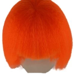 HPO Australian Singer Womens Wig | Neon Orange Large Celebrity Cosplay Wigs | Premium Breathable Capless Cap
