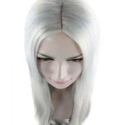 HPO Men's White And Black Long Womens Wig | Ghost Horror Sexy Cosplay Party Halloween Wig | Premium Breathable Capless Cap