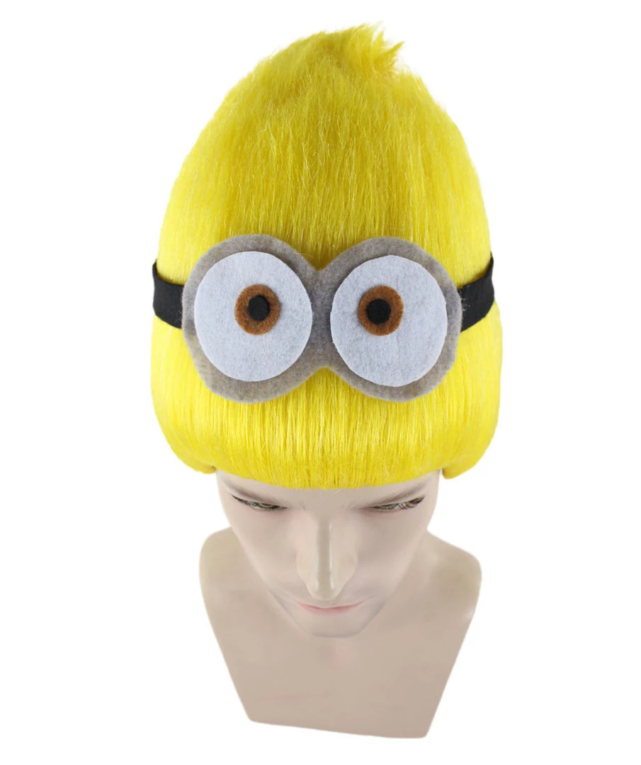HPO Animation Yellow Mens Wig | Yellow Cartoon Wig | Premium Breathable Capless Cap Men's