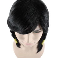 HPO Game Captain Womens Wig | Short Black Cosplay Wig | Premium Breathable Capless Cap