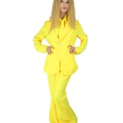 HPO Adult Women's Deluxe Party Suit Costume | Yellow Cosplay Costume