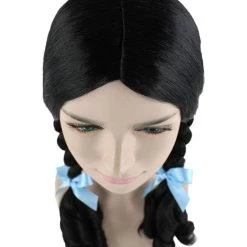 HPO Men's Womens Ponytail Wig | Black Braided Ponytail Wig | Premium Breathable Capless Cap