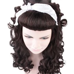 HPO 60's Homemaker Womens Wig | Dark Brown Vintage Wig | Premium Breathable Capless Cap Women's