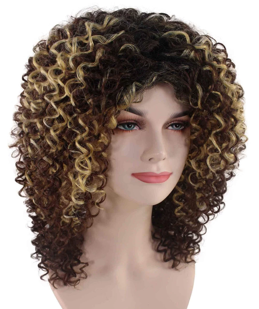 BC Pop Goddess | Women's Brown Color Curly Shoulder Length Trendy Pop Goddess Wig