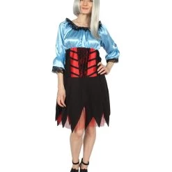 HPO Adult Women's Sexy Pirate Costume | Lt Blue Cosplay Costume