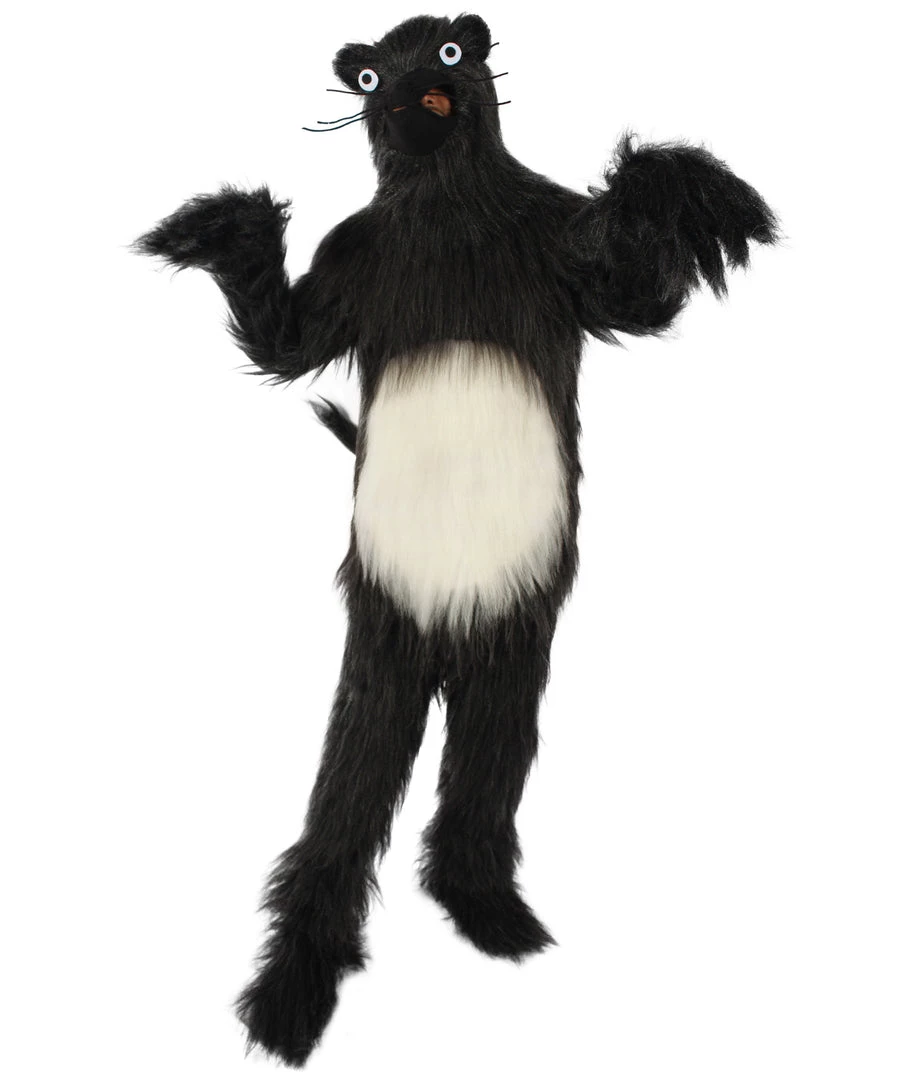 HPO White And Black Mouse Costume With Mask And Tail - Long Breathable Synthetic Fibers Bundle