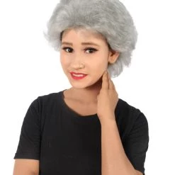 HPO Adult Women’s 80s American Sitcom Grandma Short Curly Grey Wig Men's