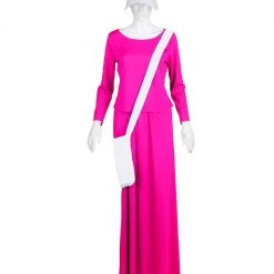 HPO Adult Women's Dress Handmaid Dress With Bag And Bonnet Costume | Fuchsia Cosplay Costume