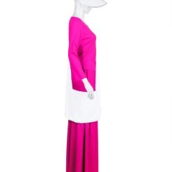 HPO Adult Women's Dress Handmaid Dress With Bag And Bonnet Costume | Fuchsia Cosplay Costume