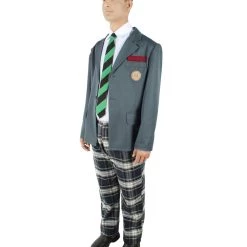 HPO Adult Men's Korean Zombie Bloodstain School Uniform With Grey Blazer | Multiple Size Options