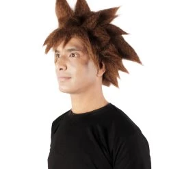 HPO Adult Men's Keyblade Warrior Video Game Brown Spiky Wig
