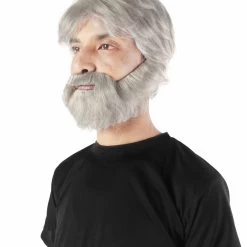 Adult Men's 10" Short Length Halloween Cosplay John Thorton Costume Wig, Synthetic Soft Fiber Hair With Long Beard Included | HPO