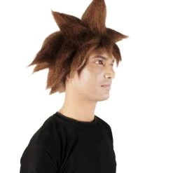 HPO Adult Men's Keyblade Warrior Video Game Brown Spiky Wig