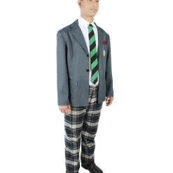 HPO Adult Men's Korean Zombie Bloodstain School Uniform With Grey Blazer | Multiple Size Options