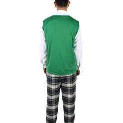 HPO Adult Men's Korean Zombie Bloodstain School Uniform With Green Sweater Vest | Multiple Size Options