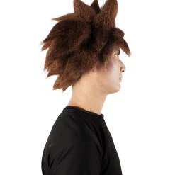 HPO Adult Men's Keyblade Warrior Video Game Brown Spiky Wig