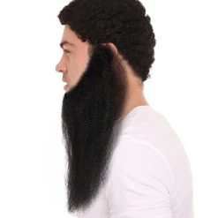Men's Southern Long Beard Set | Black Human Hair | HPO