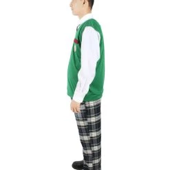 HPO Adult Men's Korean Zombie Bloodstain School Uniform With Green Sweater Vest | Multiple Size Options