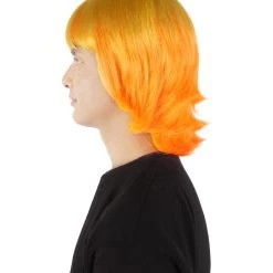 HPO Adult Men's Demon Hunter Anime Cosplay Yellow Orange Blonde Gradient Wig
