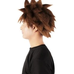 HPO Adult Men's Keyblade Warrior Video Game Brown Spiky Wig