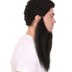Men's Southern Long Beard Set | Black Human Hair | HPO