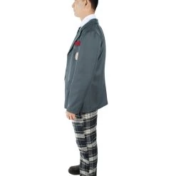 HPO Adult Men's Korean Zombie Bloodstain School Uniform With Grey Blazer | Multiple Size Options