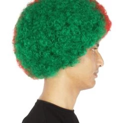 FLAGWIGS Portugal Sport Afro Fun Wig | Red Green Cosplay Halloween Wig SALE