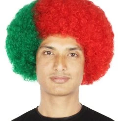 FLAGWIGS Portugal Sport Afro Fun Wig | Red Green Cosplay Halloween Wig SALE