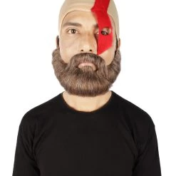 HPO Adult Men's Video Game God Of War Demigod Warrior Bald Cap With Beard