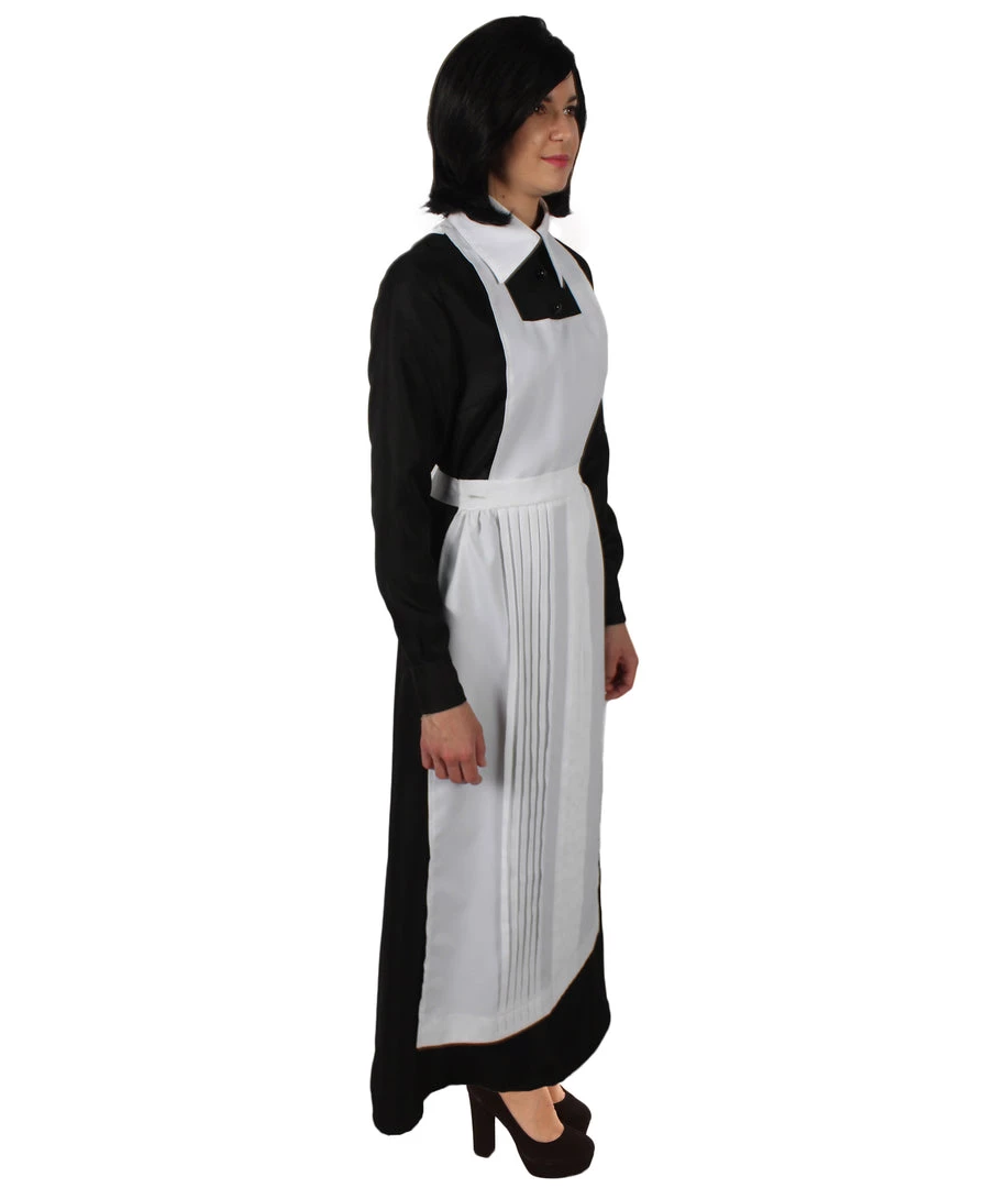 HPO Adult Women’s 55” Long Black And White Anime Movie Maid Costume