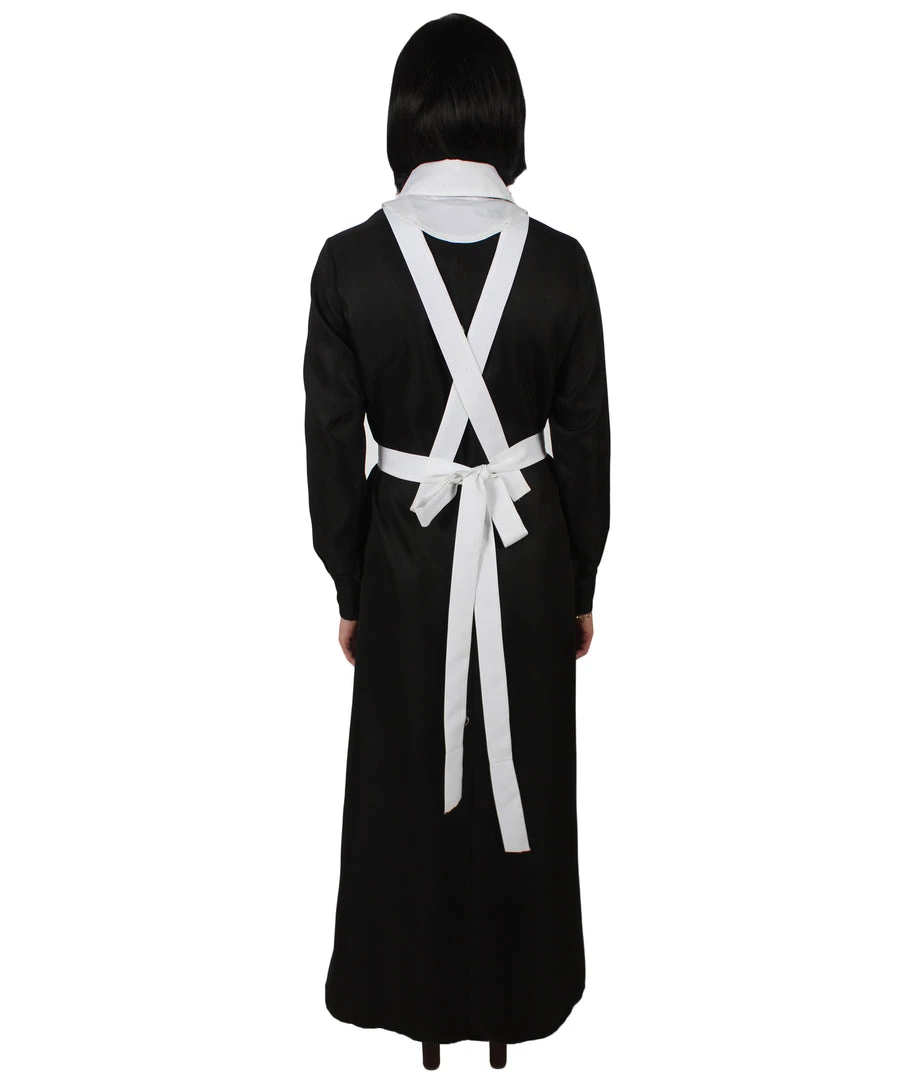 HPO Adult Women’s 55” Long Black And White Anime Movie Maid Costume