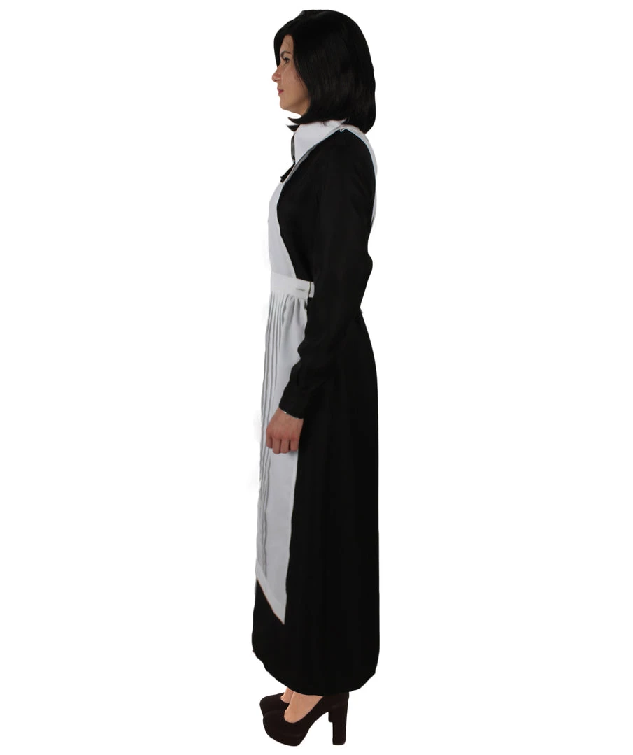 HPO Adult Women’s 55” Long Black And White Anime Movie Maid Costume