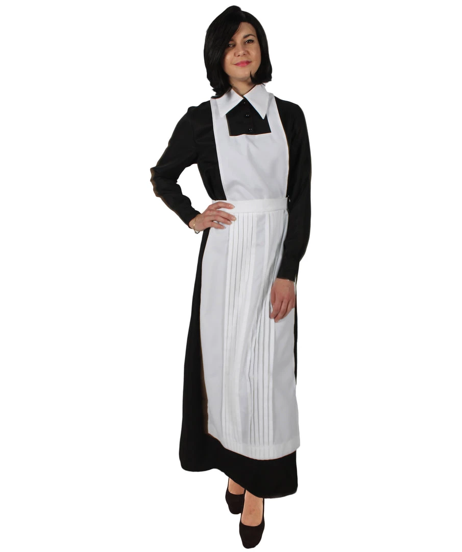 HPO Adult Women’s 55” Long Black And White Anime Movie Maid Costume