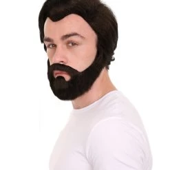 Adult Men's Medium Length Halloween Cosplay Antagonist Costume Wig With Beard, Synthetic Soft Fiber Hair, Perfect For Your Next Video Game Convention And Group Anime Party! | HPO