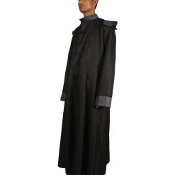 HPO Adult Men's Warlock Coat Vampire Lord Victorian Steampunk Costume | Black Halloween Costume